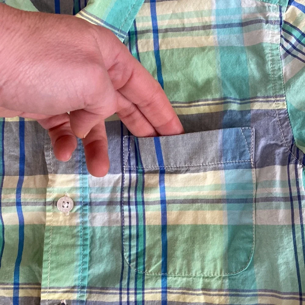 Old Navy Cotton Short-Sleeved Plaid Button-down Shirt